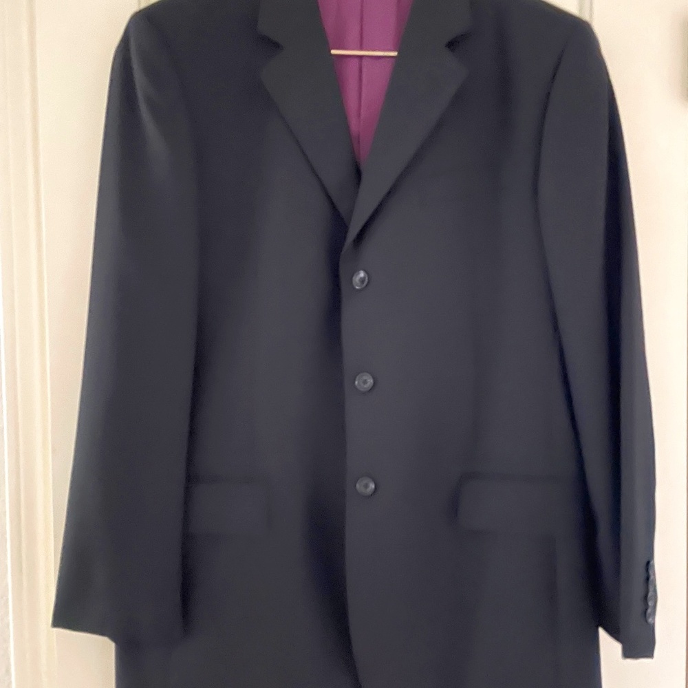 Racing Green Fine Tailored Mens Black 3 Button Blazer- Size 40R